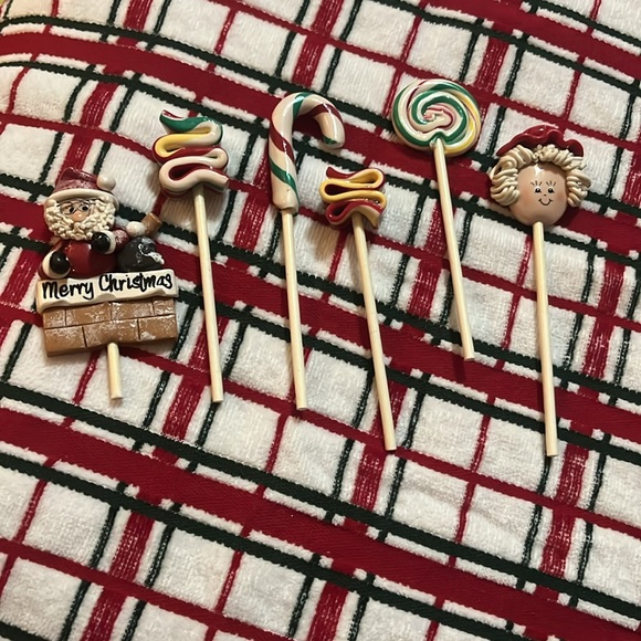 ⚠️ Vintage resin handmade candy Christmas picks - Picture 2 of 12